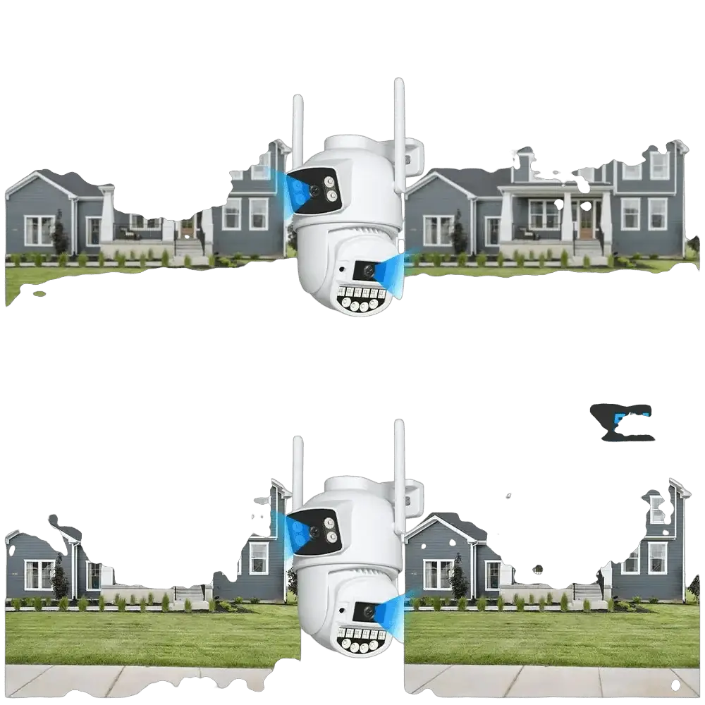 8MP 4K PTZ WiFi Camera - Dual Lens With Dual Screen AI Tracking Surveillance - stepyours.com