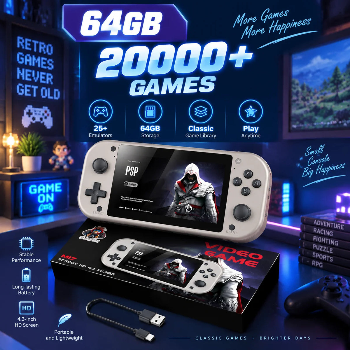 M17 Retro Handheld Video Game