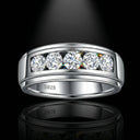 Round Moissanite Ring In Channel