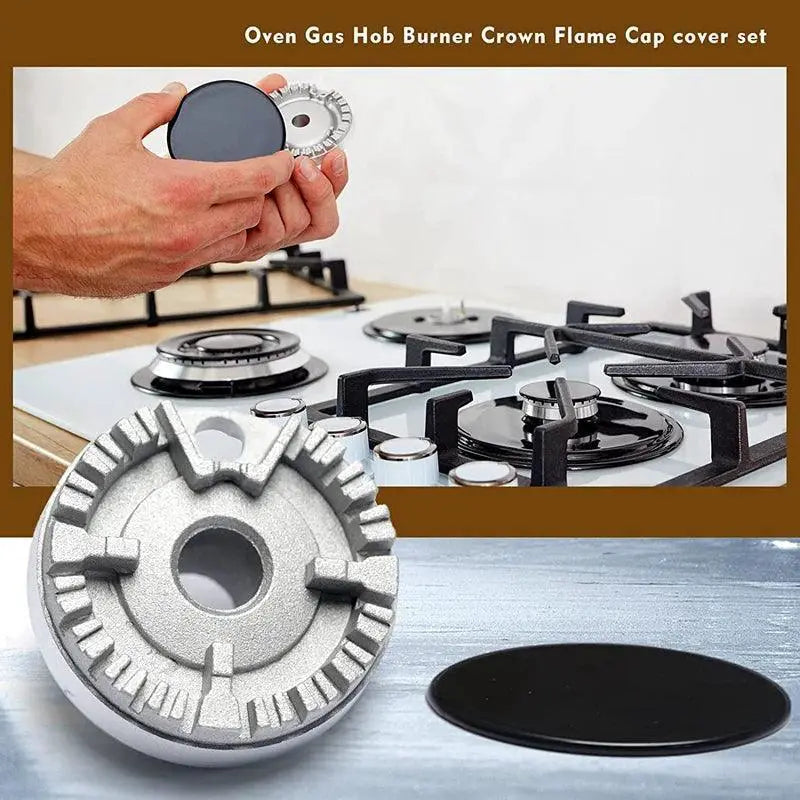 Gas Stove Burner Crown Flame Cap Set For Efficient Cooking