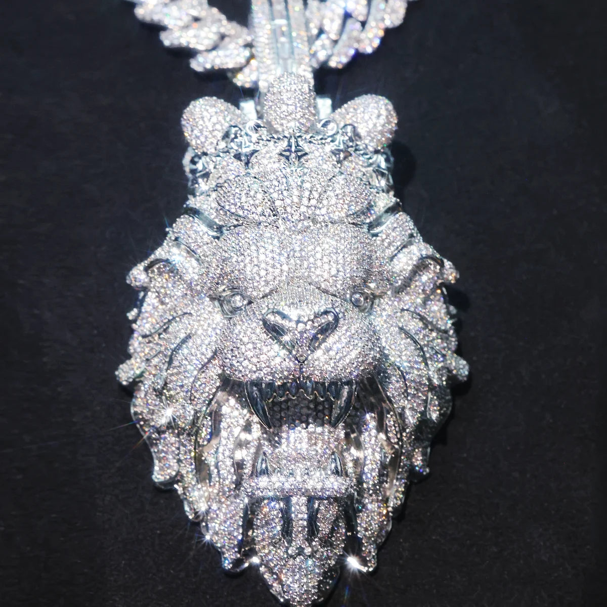 Iced Out Lion Head Crown