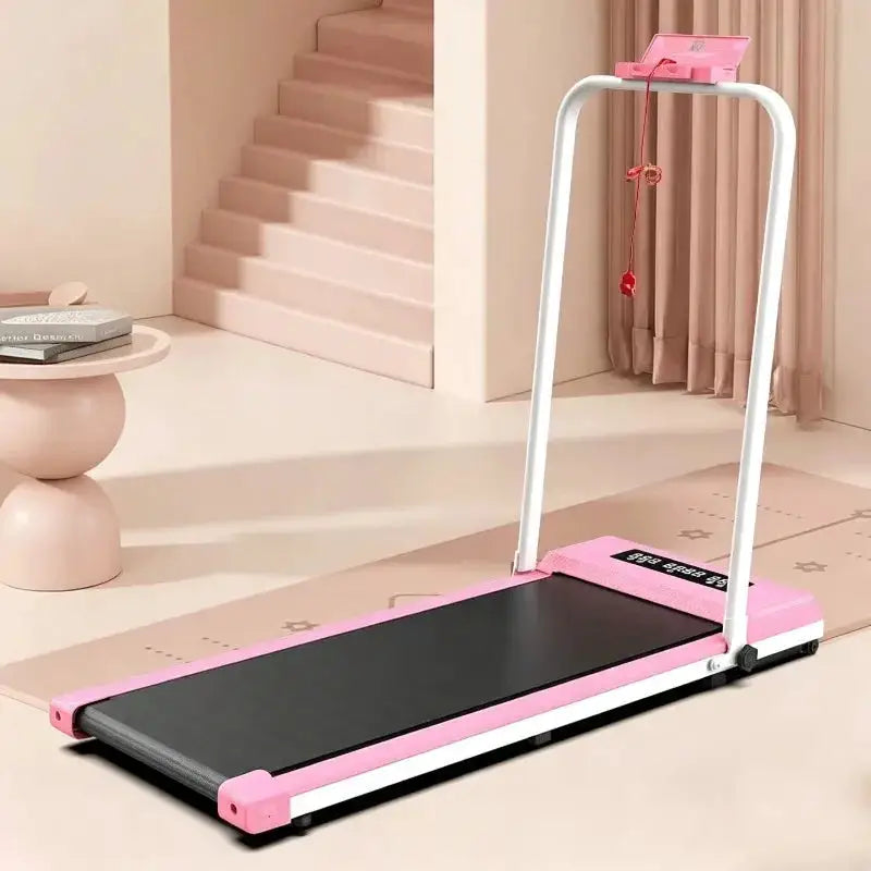 Portable Foldable Pink Indoor Silent Home Treadmill for Fitness Training and Professional Workouts