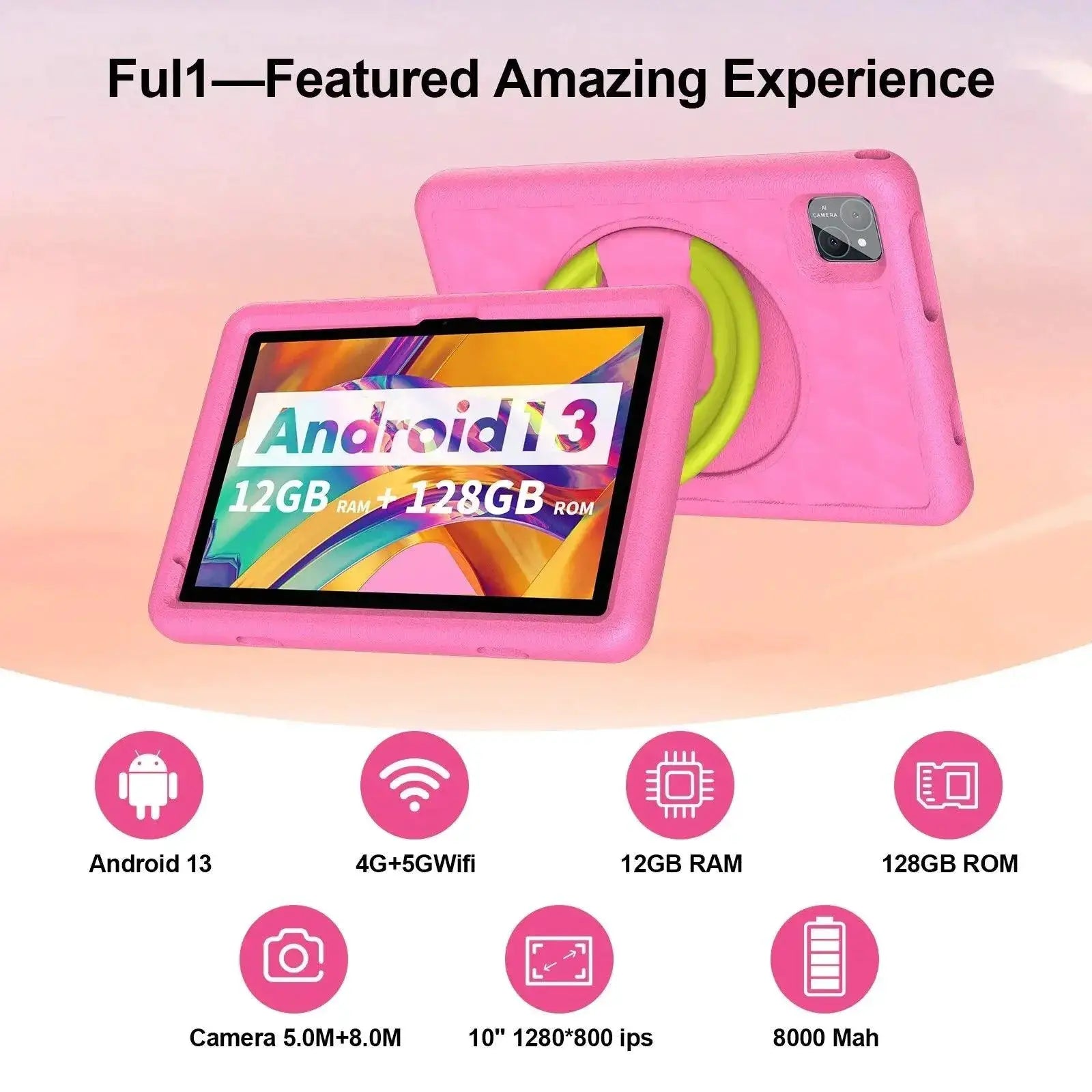 10.1 Inch Kids Tablet Android 13 Dual SIM 4G LTE Device