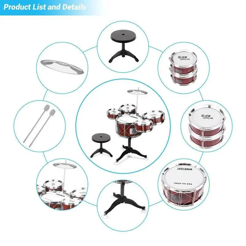 Kids Drum Set Musical Toy Kit For Toddlers Jazz Fun