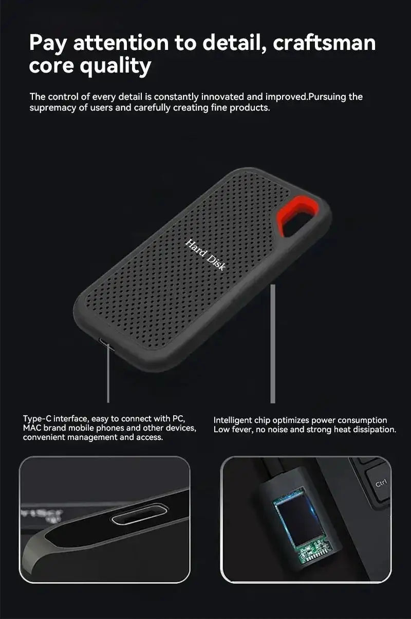 2TB/4TB Original External SSD Fast Transfer Solid State Drive 128TB Large Capacity Waterproof Hard Disk Storage for Laptop/PC