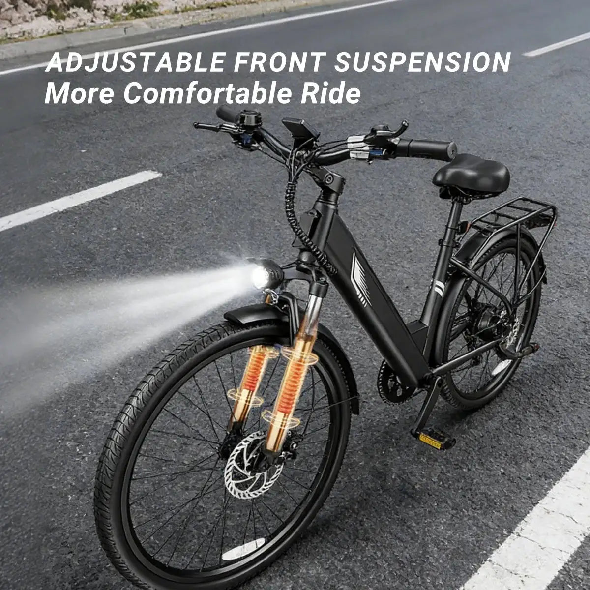 DYU C7 Adult Electric Bicycle 500W Motor 480WH Lithium Battery Electric Bike 7-speed City E bike，Max Speed 20MPH E-BIKE
