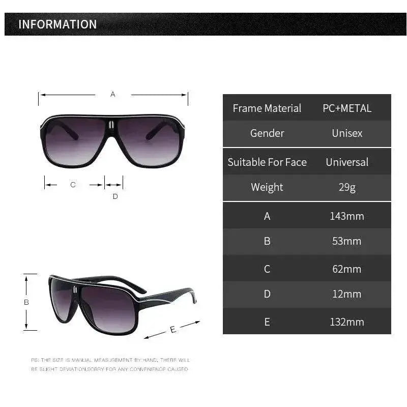 Oversized Vintage Retro Sunglasses Unisex For Men And Women