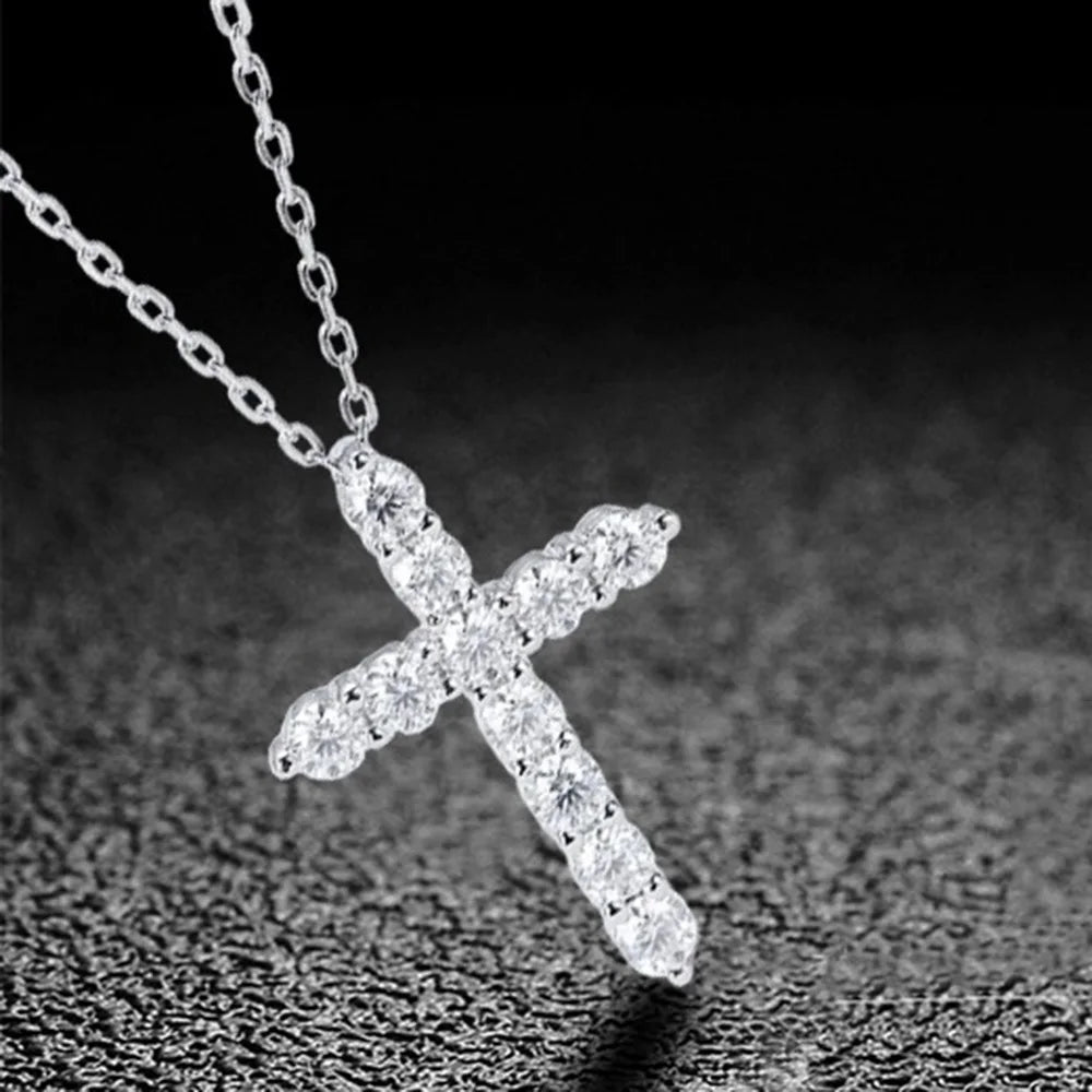 Moissanite Pendant Necklace in Sterling Silver Cbtb — product view 2