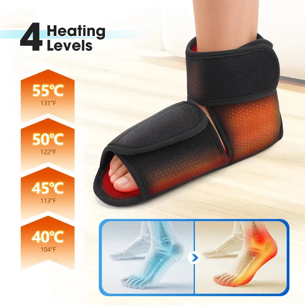 Heated Ankle Foot Massager with Air Compression 4 Intensity Levels And 4 Heating for Deep Foot Muscle Relaxation