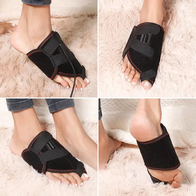 Electric Ankle Massager with 3 Gears Heated Wrap Foot Support Brace for Joint Sprain Pain Relief Vibration Heating Massage Stra
