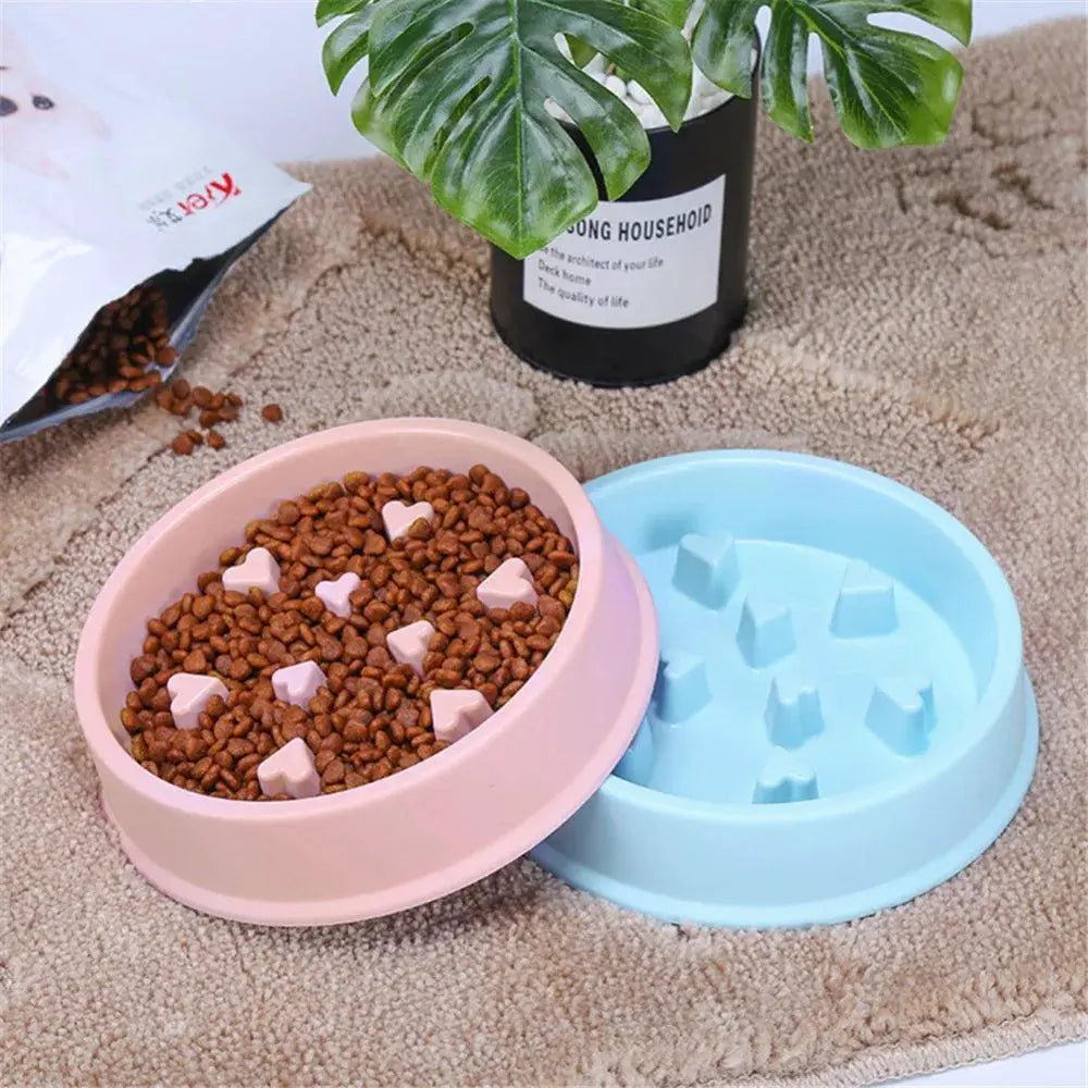 Slow Feeder Dog Bowl Durable Plastic Non Slip Pet Bowl