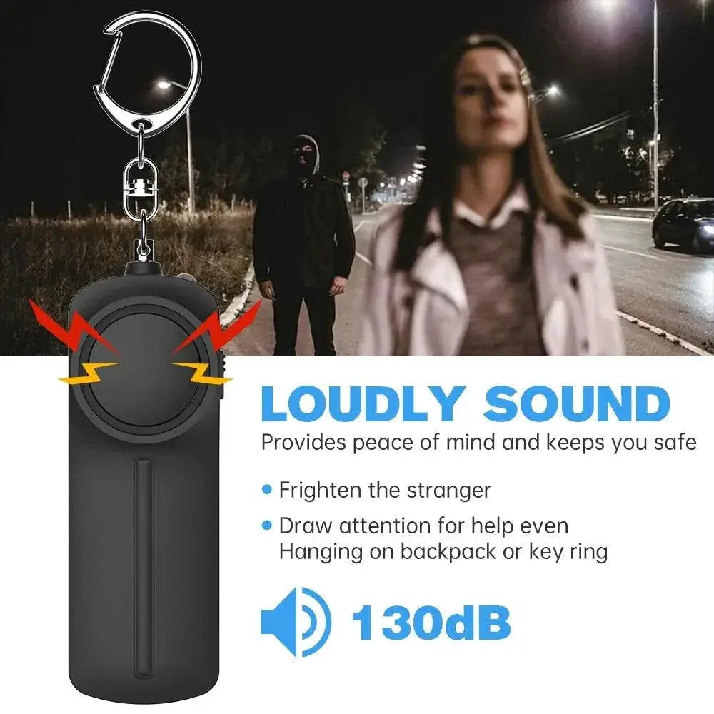 130dB Personal Safety Alarm Keychain Reliable Alarm Light