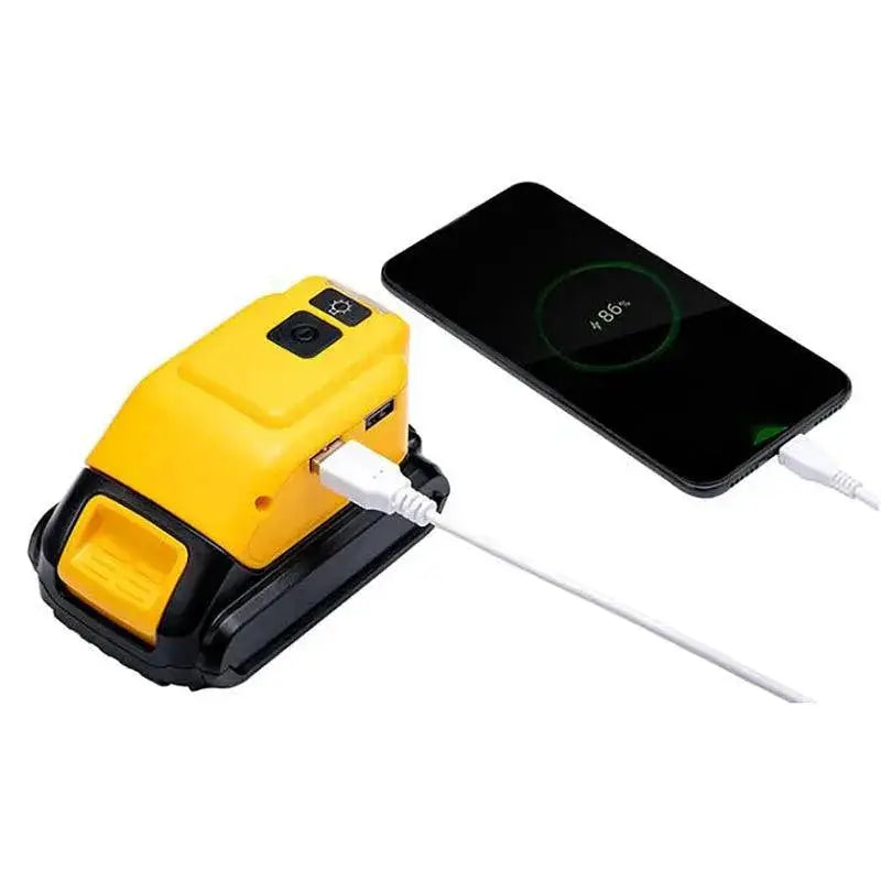 Multi Function Battery Adapter USB Power Bank LED Light Tool