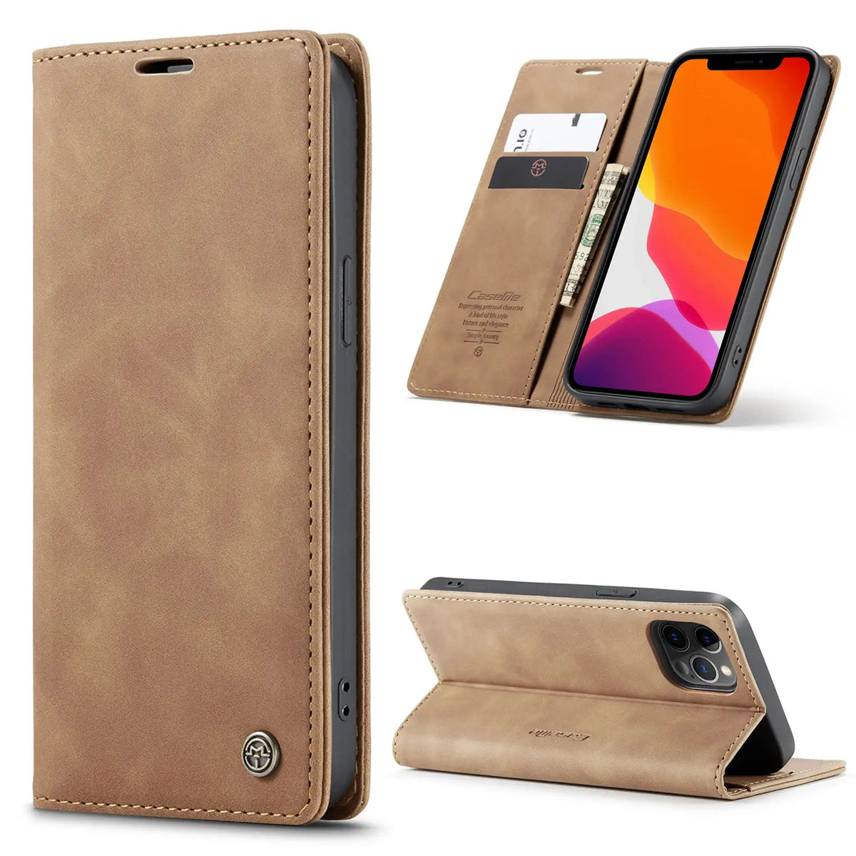 CaseMe Flip Case For iPhone Mini Pro Max Retro Magnetic — product view 9