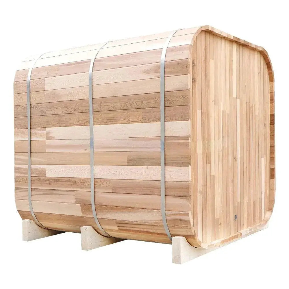 Outdoor Red Cedar Barrel Sauna for Backyard Relaxation