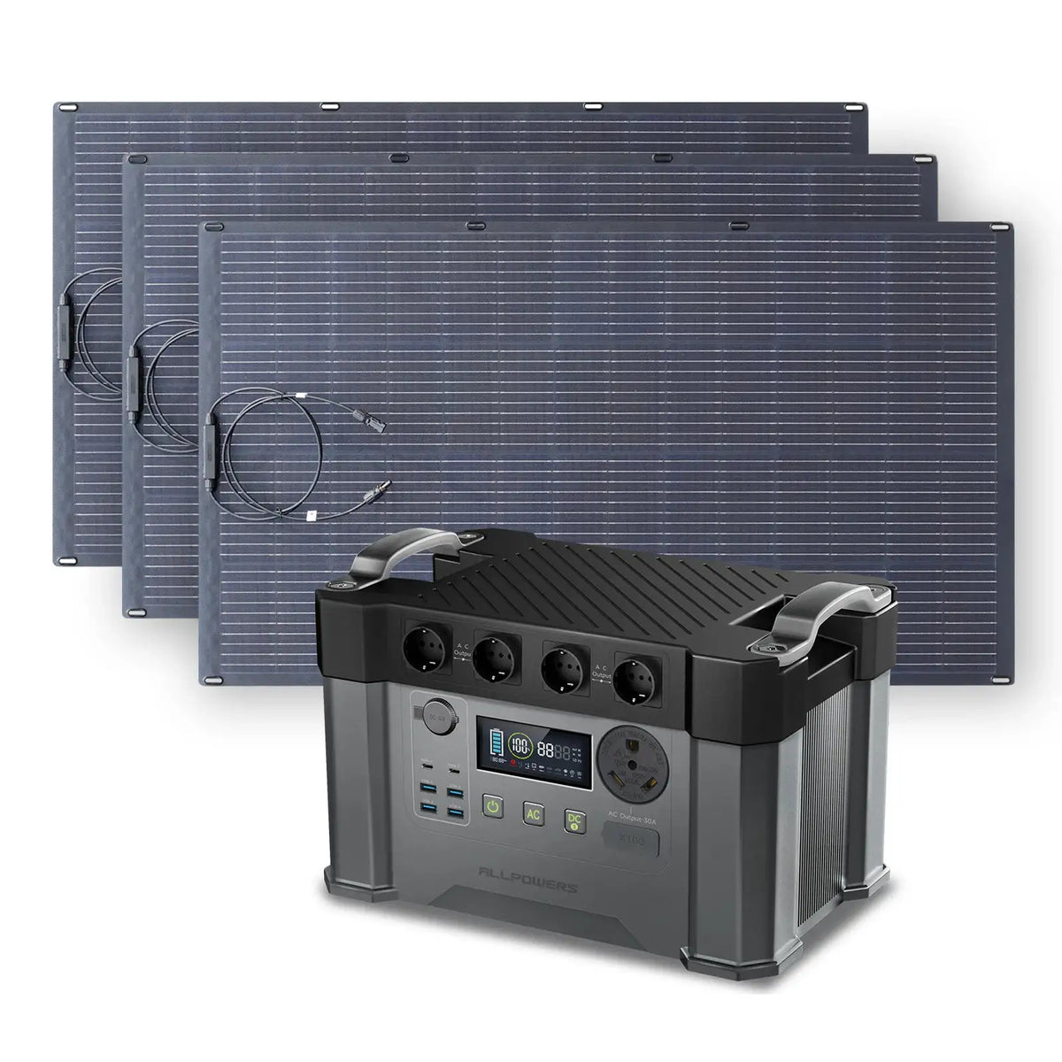 ALLPOWERS S2000 PRO Power Station 2400W Solar generator & SF200 200W Solar Panel Monocrystalline Solar Charger for Camping Home