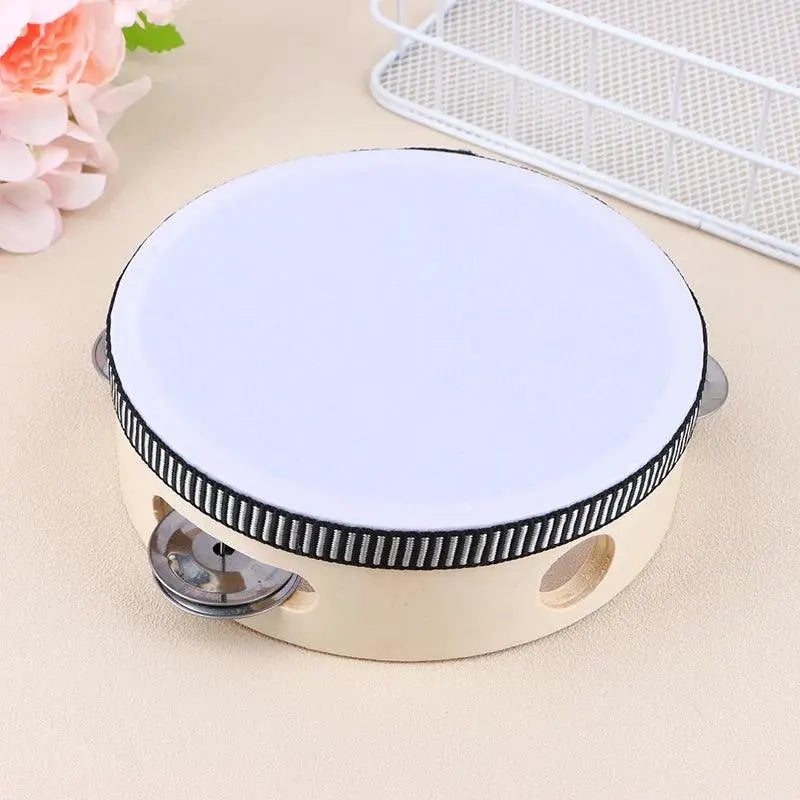 Wooden Tambourine Drum 15cm For Kids Educational Toy