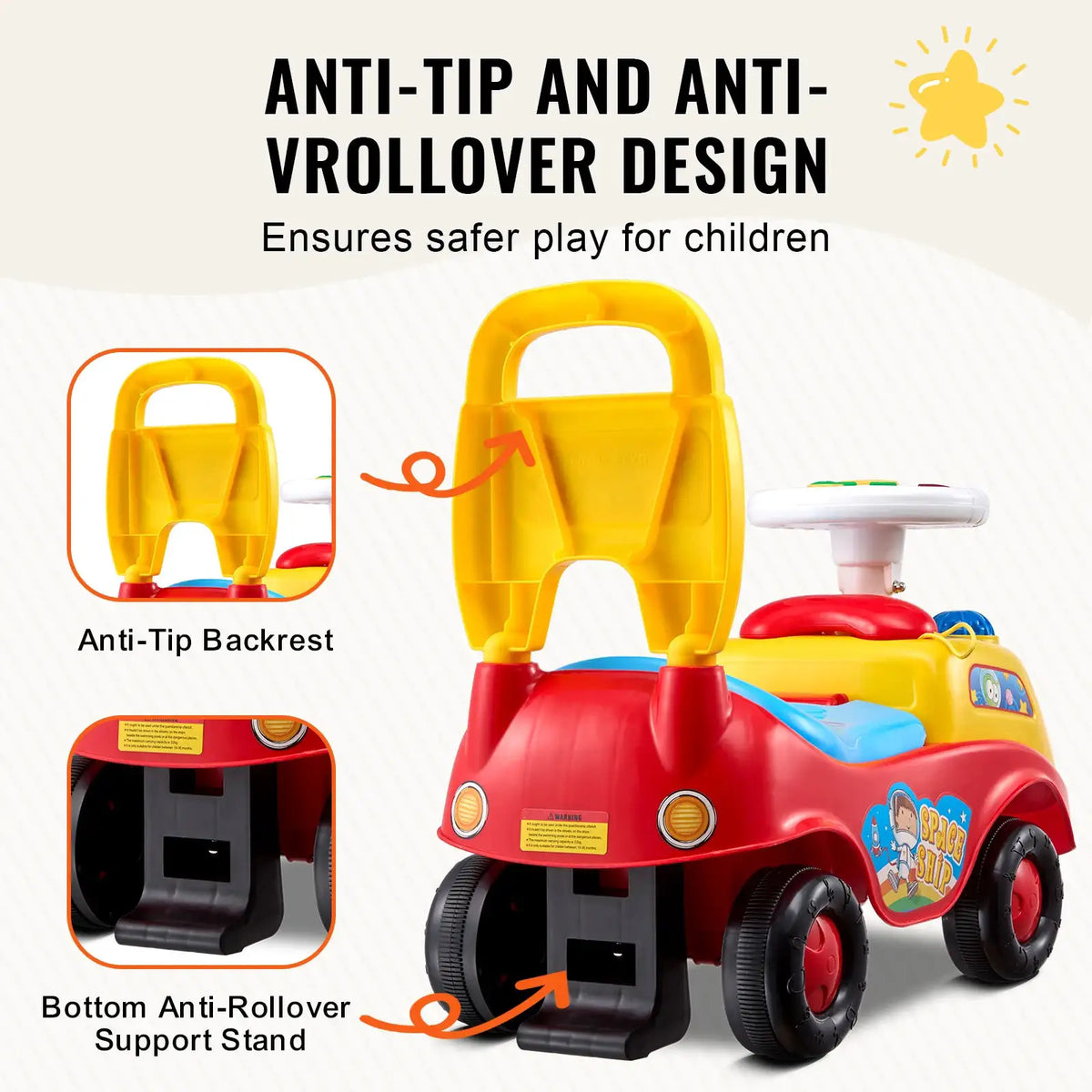 Sit To Stand Toddler Push Car With Music — product view 6