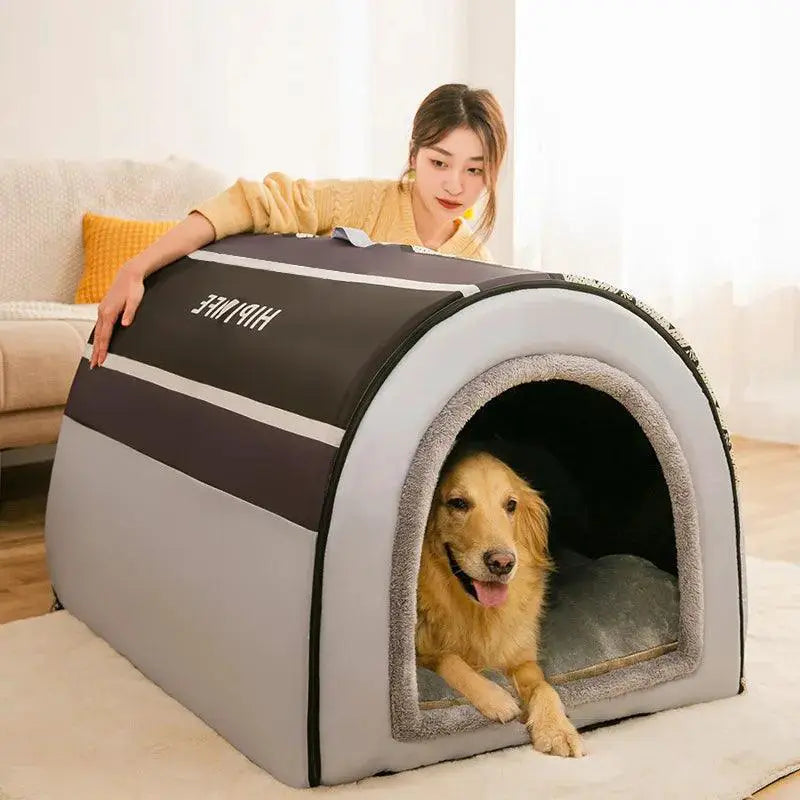 Winter Cozy Foldable Dog House Bed For Small Dogs All Season