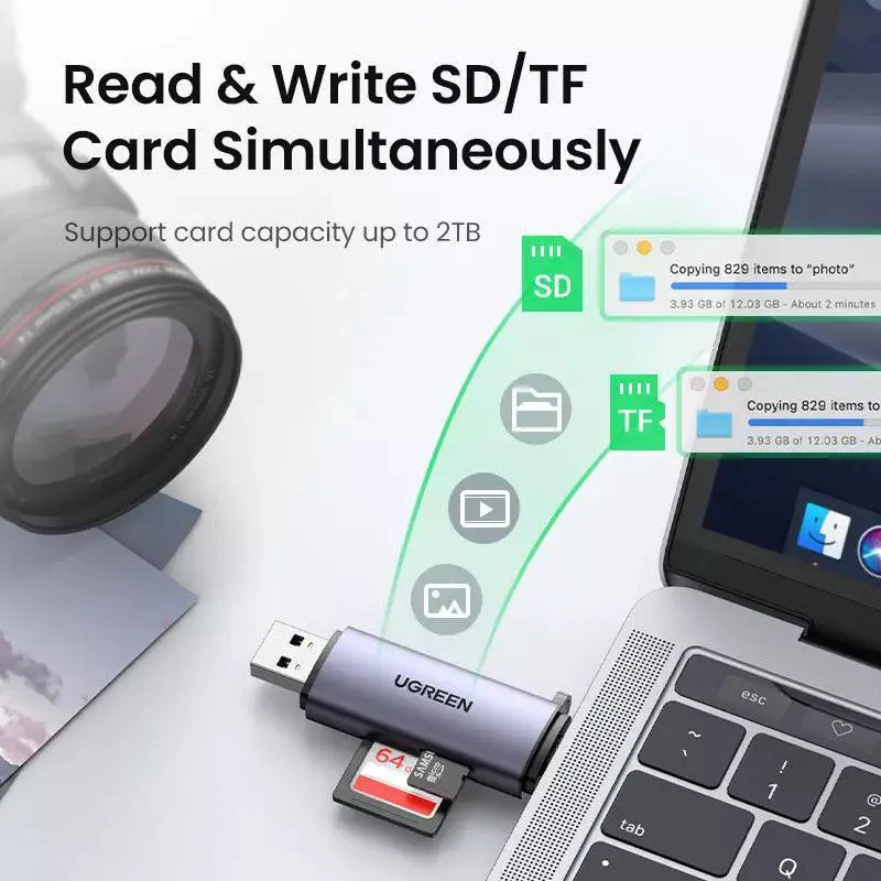 UGREEN Card Reader USB C USB 3.0 SD MicroSD TF Thunderbolt