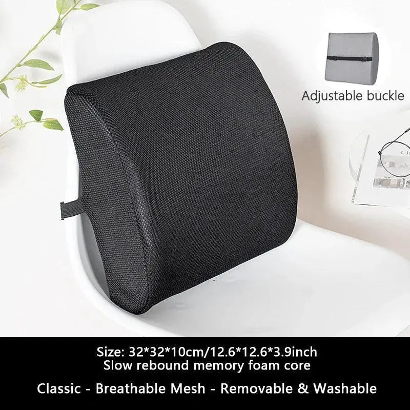 Ergonomic Gel Memory Foam Lumbar Support Cushion Car Office