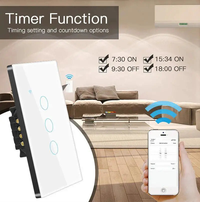 WiFi Smart Light Switch No Neutral 120 Touch Alexa