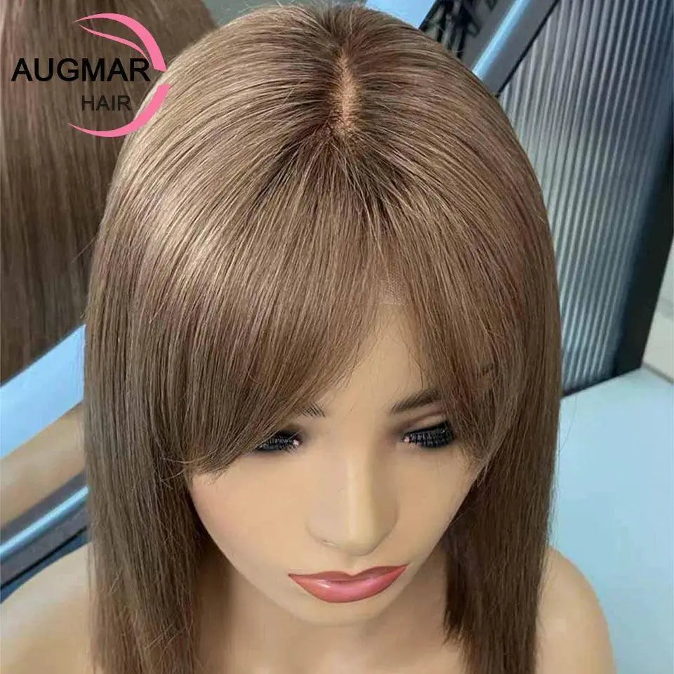 Chestnut Brown Bob Lace Front Wig Stylish Hairpiece