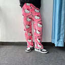 Hello Kitty Cartoon Flannel Pajamas - Cozy Autumn Winter Wear