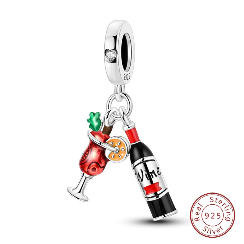 Red Series Charm Beads Sterling