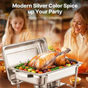 SucceBuy Rectangle Chafing Dish Packs W/ Full Size Pans Buffet