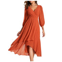 Tiered Chiffon Long Sleeve Dress