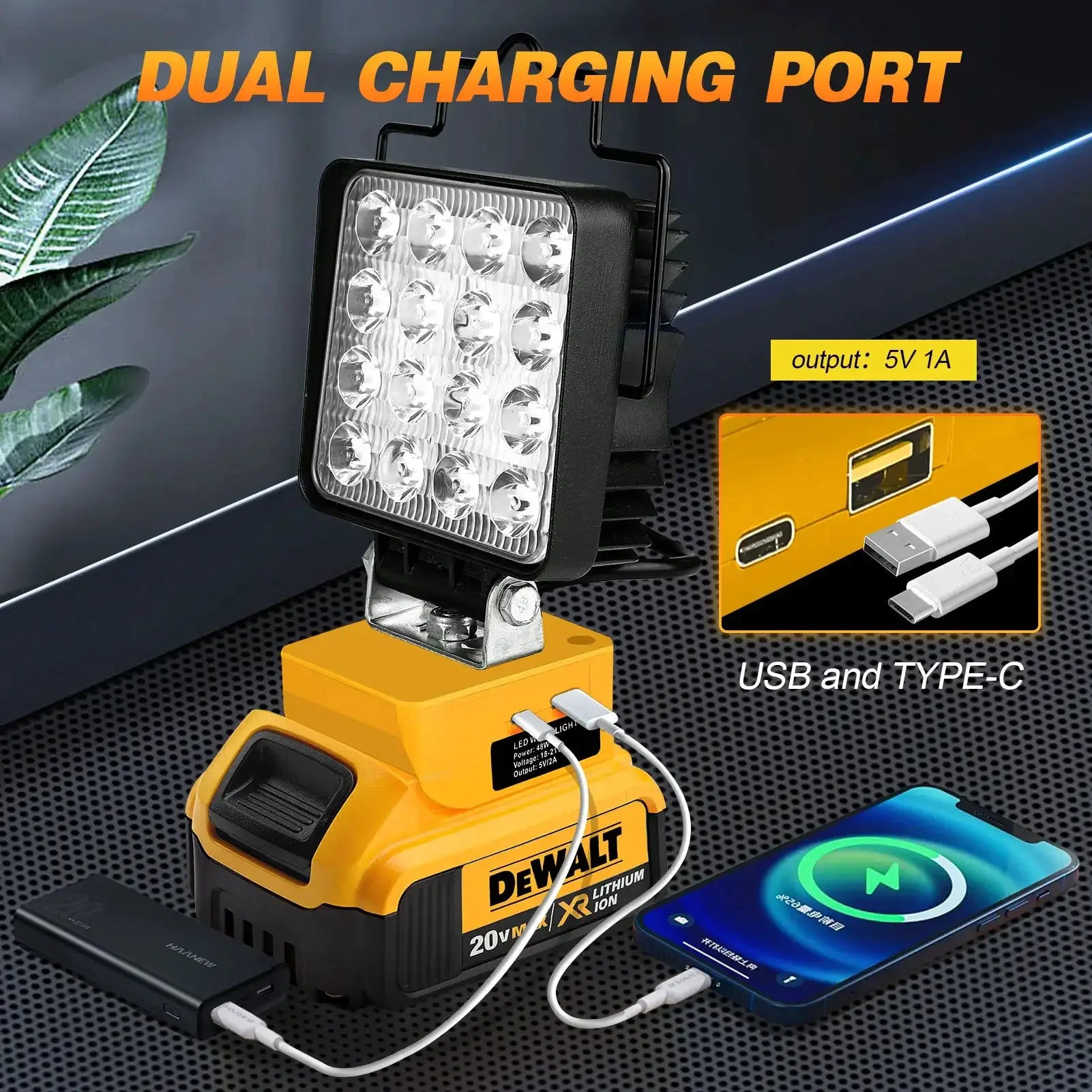 Rechargeable LED Work Light 48W Cordless 360° - OurLum.com