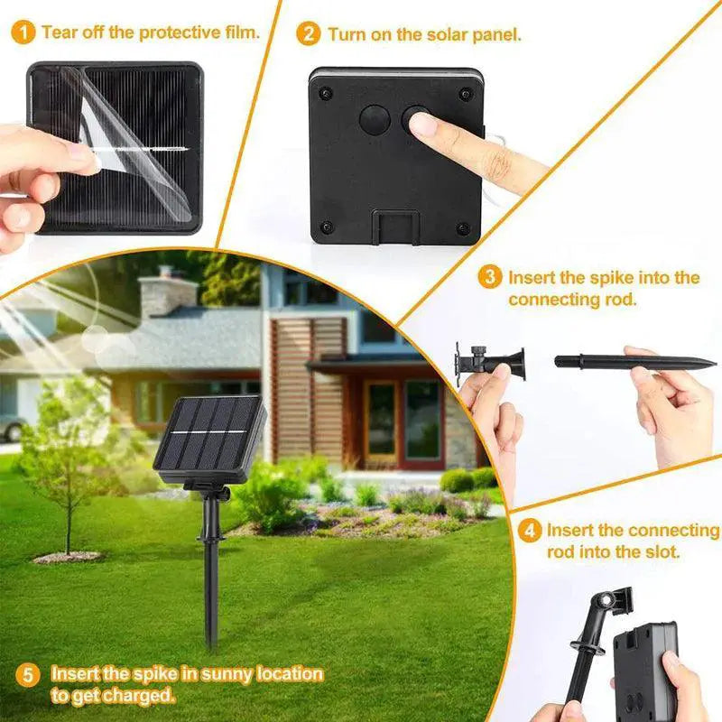 Solar Led Fairy String Lights 8 Modes Quick Charge Decor