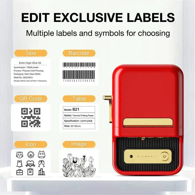 NiiMbot B21 Mini Wireless Printer Portable Label Maker