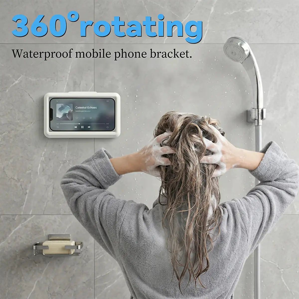 360 Rotation Waterproof and Anti-fog Mobile Phone Case for Bathroom Shower Phone Holder Waterproof Can Be Touched Shower Phone