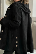 Hooded Button Mid Length Coat