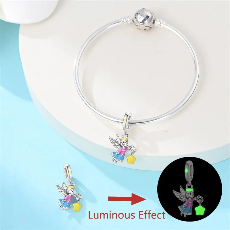 Sterling Silver Charm Beads Glowing