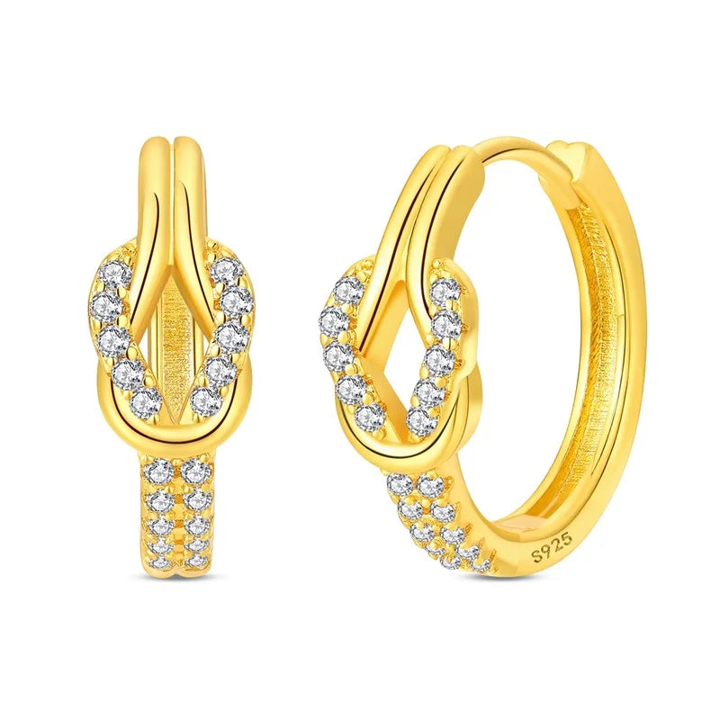 Sterling Silver Hoop Earrings Golden