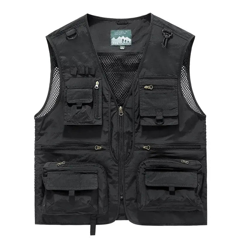 Outdoor Leisure Vest Mens Multi Pocket Coat For Hiking - OurLum.com