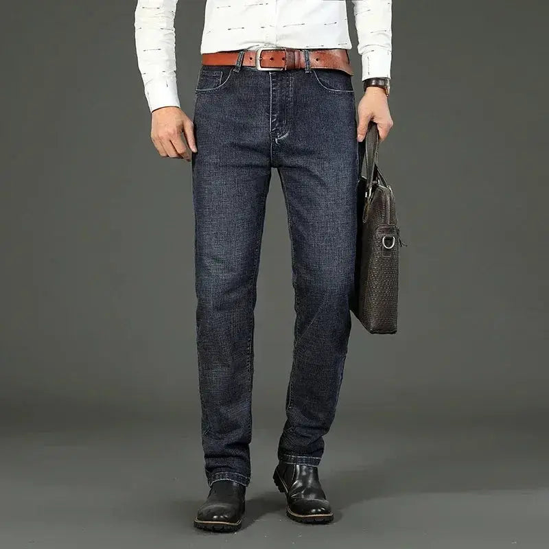 Fashion Classic Blue Black Denim Jeans For Men Everyday Wear