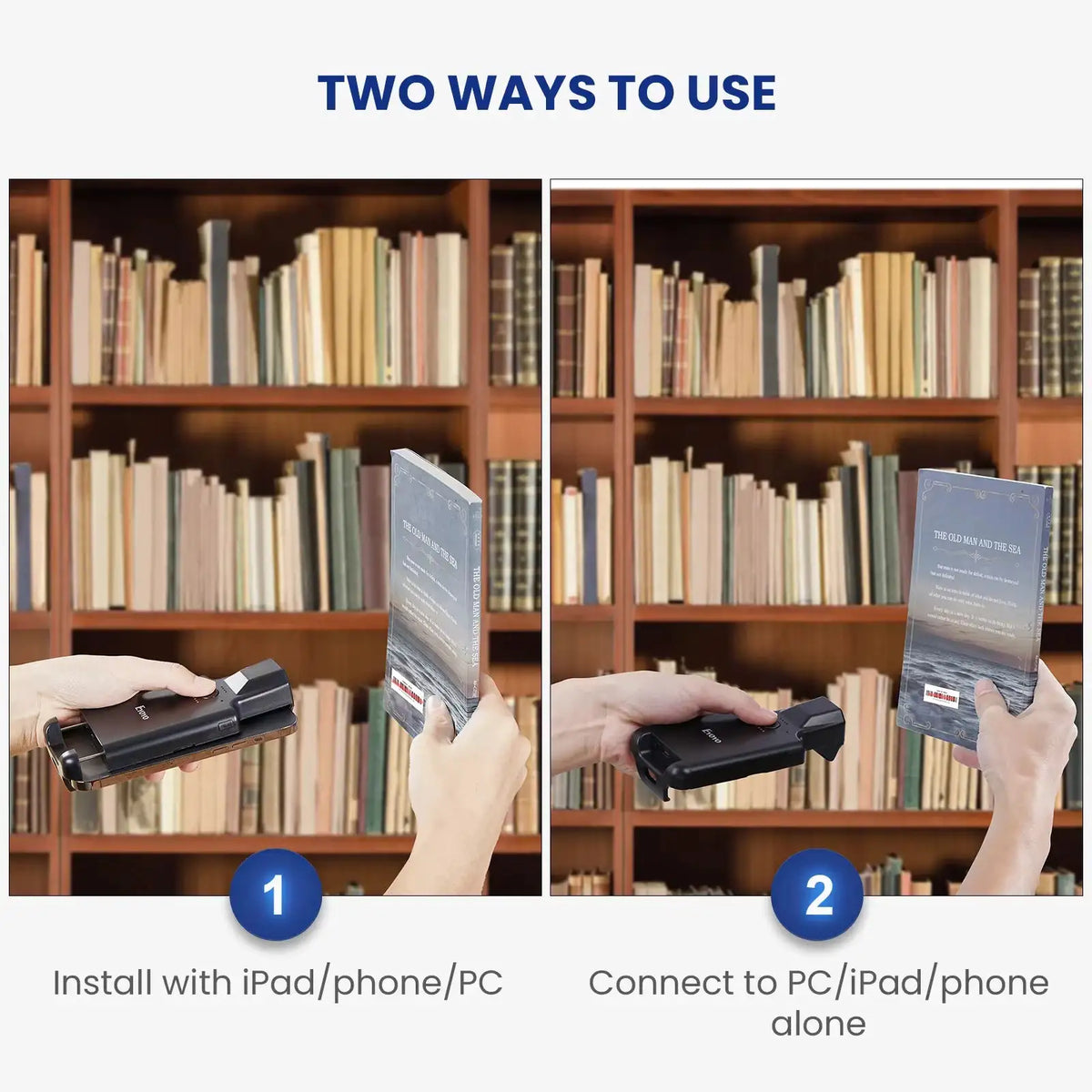 Eyoyo EY-036 Upgraded Back Clip QR Code Scanner 1D 2D Portable Bluetooth Barcode Scanner Wireless UPC ISBN PDF417 Data Matrix Bar Codes Reader, Compatible with iOS, Android, Windows, Suitable Works with Phone/iPad