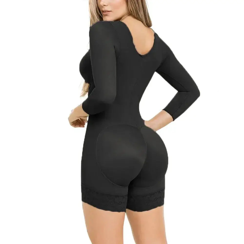 Womens High Compression Shapewear Bodysuit With Long Sleeves