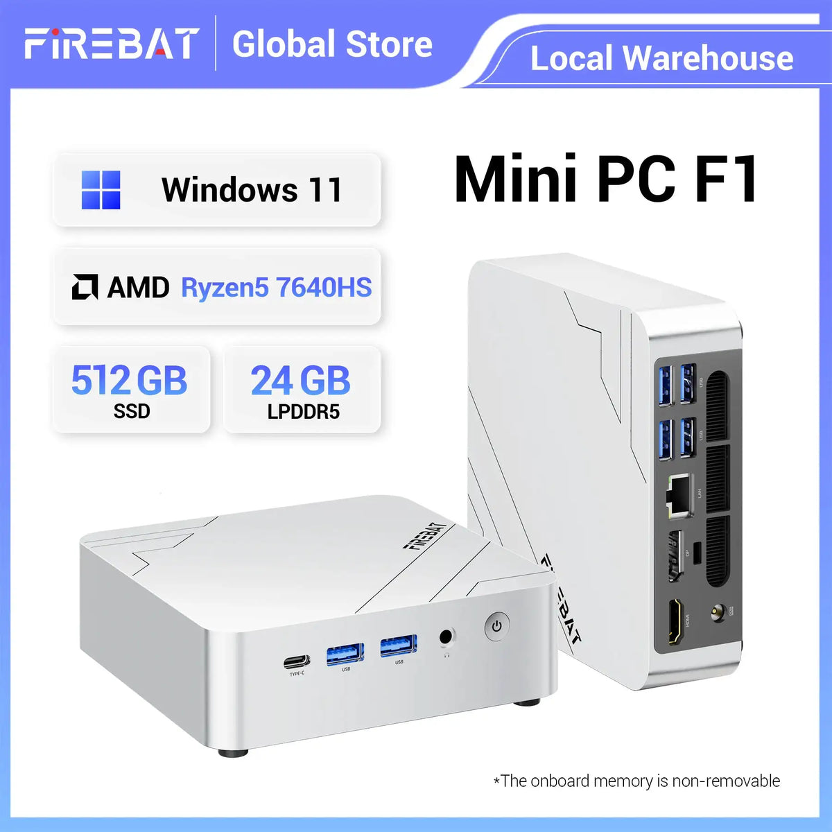 Firebat Gaming Mini Pc Amd Ryzen Ram Pcie Ssd Display — product view 1