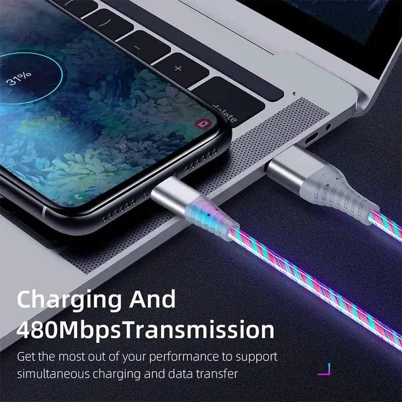 Flow Luminous USB Type C Cable 3A Fast Charging Data Cord