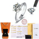 Moissanite Ring in Sterling Silver Classic 925 sterling silver