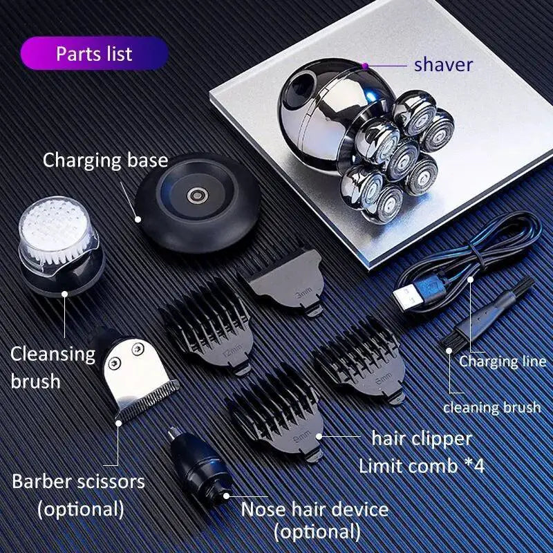 Electric Shaver 7D Cutter Head Beard Trimmer Clipper Kit