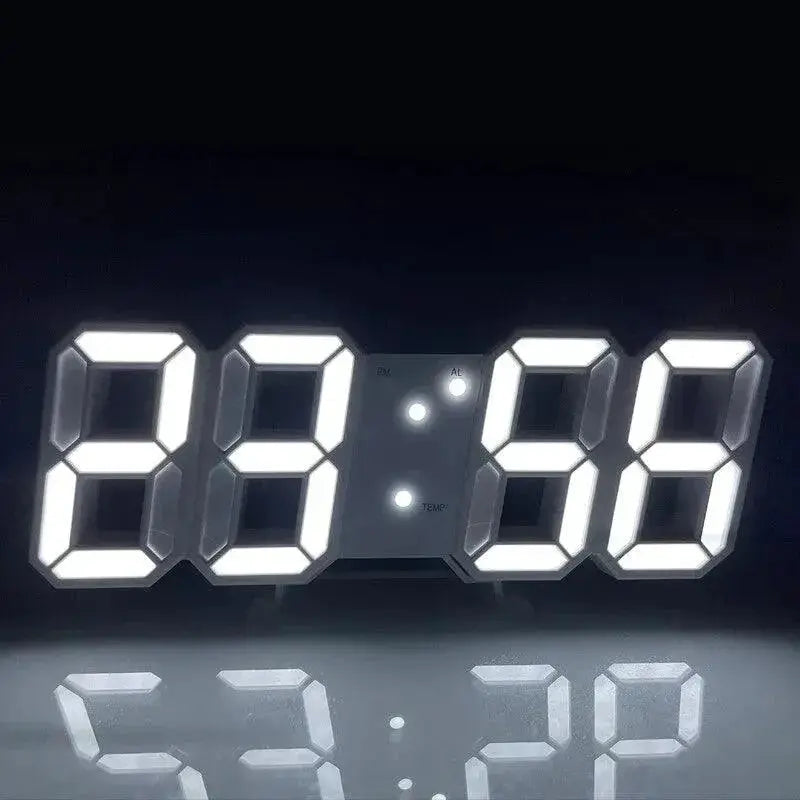 LED Wall Clock 3D Design USB Port Modern Home Decor