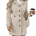 Notched Lapel Button Midi Coat