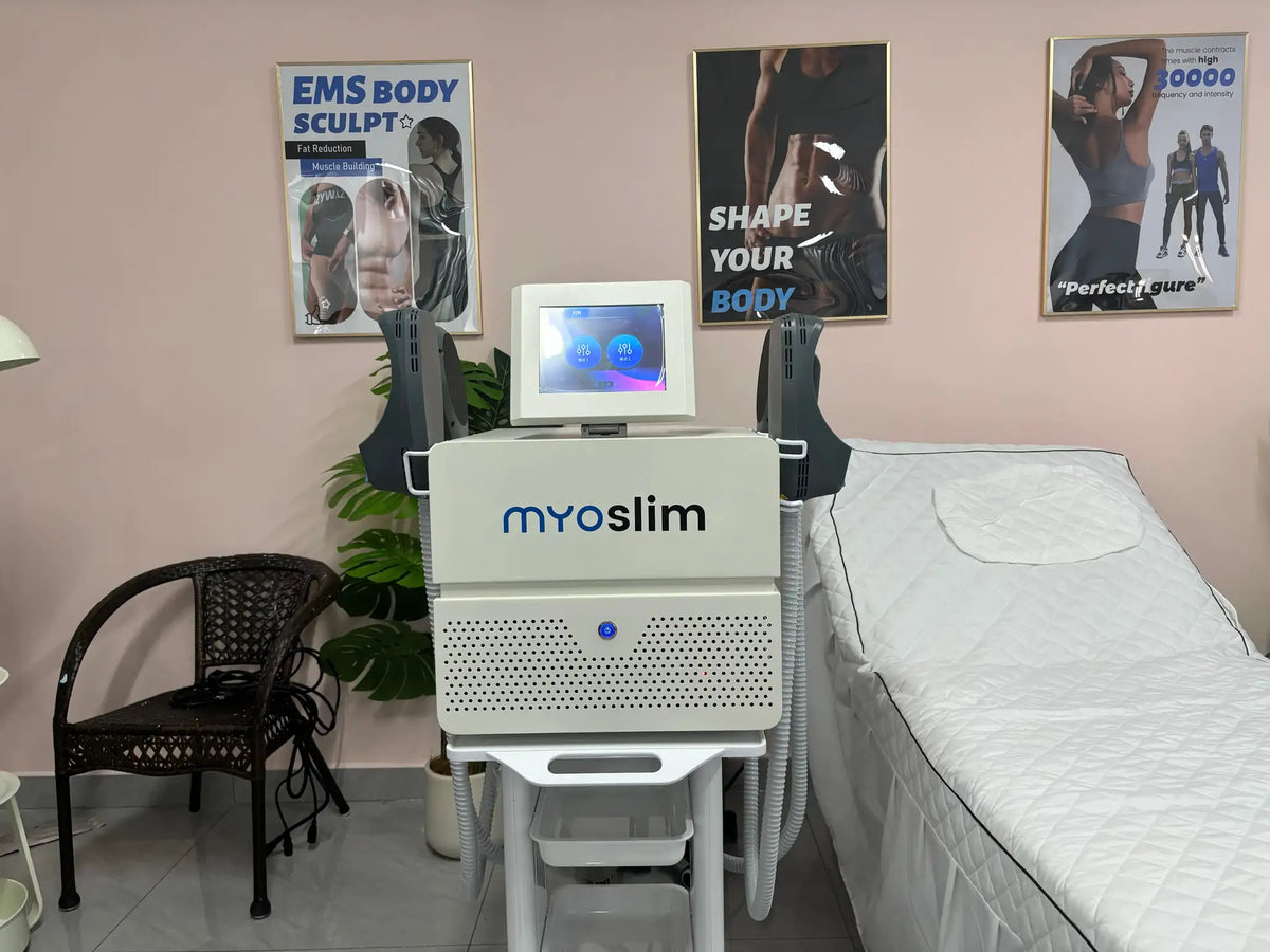 MYOslim 6500W HI‑EMT EMS RF Body Sculpting System Muscle Stimulation Fat Burning Slim Body Toning Weight Loss Fat Remodeling Bea