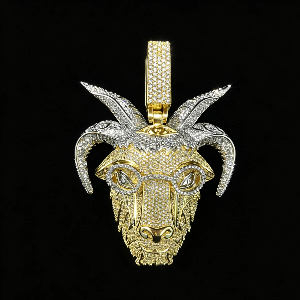 D Iced Out Goat Pendant